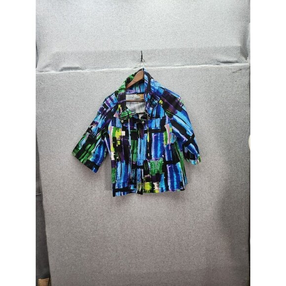 Y2K Vintage Peck and Peck Weekend Abstract Pattern Jacket Large - Picture 2 of 4